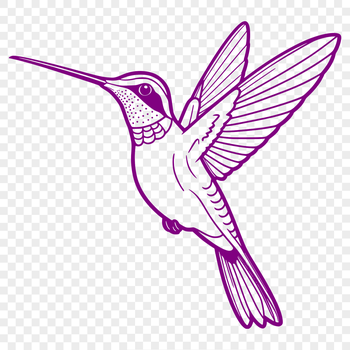 A detailed digital representation of a hummingbird, created using scalable graphics.