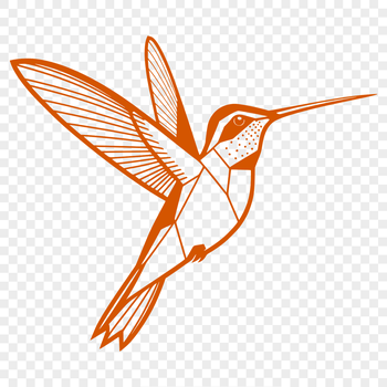 SVG graphic of a hummingbird, a small bird species known for its rapid wing movement.