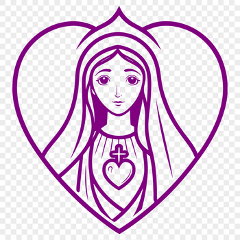 Vector art illustration of the Immaculate Heart, a symbol in Catholicism and Christianity.