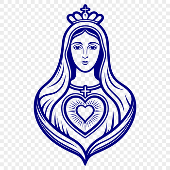 A stylized illustration of the Immaculate Heart in vector format, suitable for digital use.