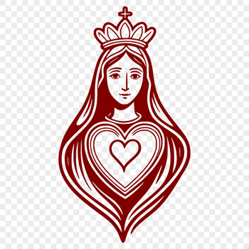 Vector illustration of a heart representing the Immaculate Heart, a symbol in various religious traditions.