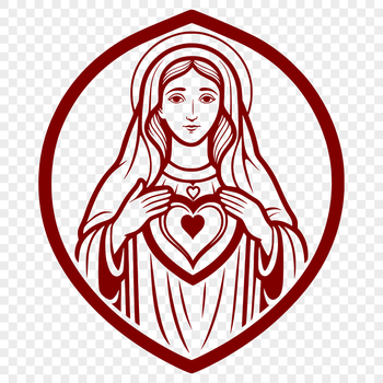 A detailed illustration of the Immaculate Heart, a traditional religious symbol, created as vector art.