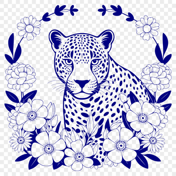 A large cat with distinctive black spots and a golden coat, set against a white background.