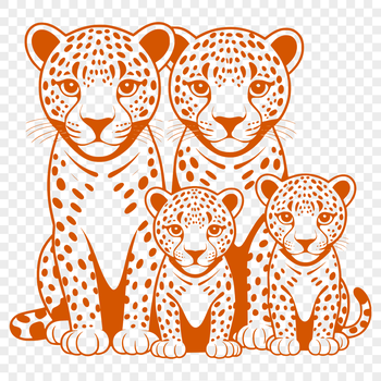 A detailed illustration of a jaguar's face with a bold and muscular design.