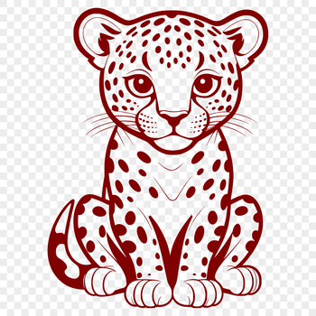 A detailed illustration of a jaguar's face with distinctive spots and features.