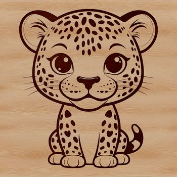 A sleek big cat with distinctive spots, suitable for vector design projects.