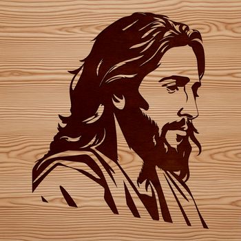 Image of a stylized illustration of Jesus' head, suitable for vector art and digital designs.