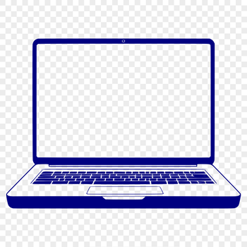 A modern laptop computer rendered in vector graphics as a reusable template for digital design.