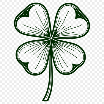 A detailed vector illustration of a single clover leaf.