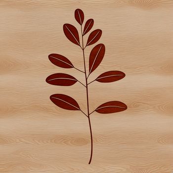 A detailed illustration of a single leaf with veins and texture, suitable for digital design projects.