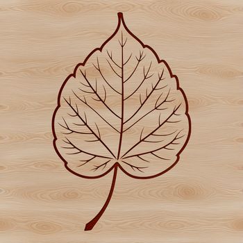 A vector graphic representation of a solitary leaf in natural style with subtle shading and realistic details.