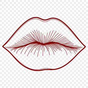 An illustration of human anatomy, specifically the lips, created as a vector design for digital use.