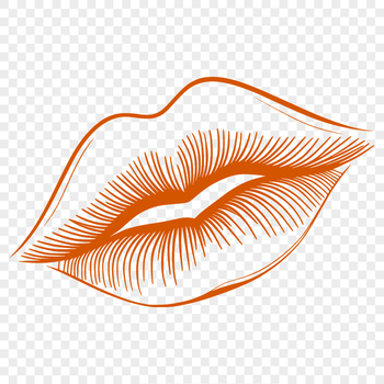 A close-up illustration of human lips with detailed anatomy.
