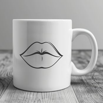 A detailed illustration of human lips with precise features for vector design purposes.
