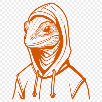 A reptilian animal with scaly skin, depicted in a digital format suitable for cutting machines and vector design.