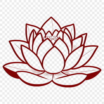 A stylized illustration of the lotus flower, a symbol in various religious traditions.