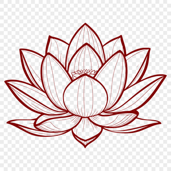 A stylized illustration of the lotus flower, a symbol with spiritual significance in various cultures.