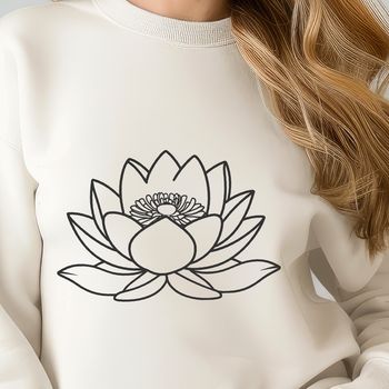 A detailed illustration of the lotus flower, commonly associated with Eastern religions and cultures.