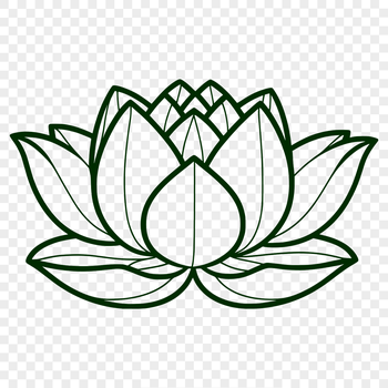 A stylized illustration of a lotus flower, suitable for digital design projects.