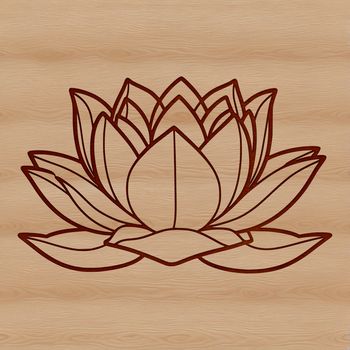 A stylized illustration of the lotus flower, a symbol in various religious contexts.