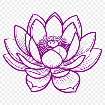A simple illustration of the lotus flower, a plant with significant religious meaning in various cultures.