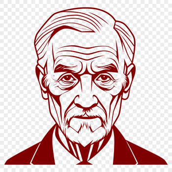 A simple line drawing of an adult male figure.