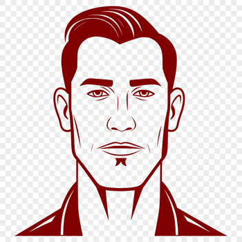 Vector graphic representation of a man in a straightforward style.