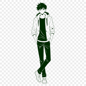 Male figure silhouette in vector format, suitable for commercial or personal design projects.