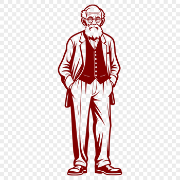 A detailed vector illustration of an adult male figure in various poses.