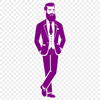 A male figure with facial hair, suitable for digital editing and design applications.