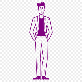 A detailed illustration of a male figure designed as an SVG vector image for digital use.