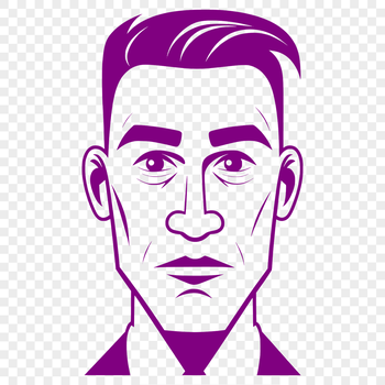 A detailed illustration of a male figure created as vector art.
