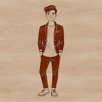 A high-resolution digital illustration of a male figure in various poses.