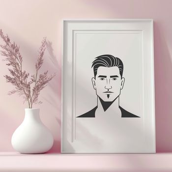 A simple illustration of a man in a neutral pose, suitable for vector graphics design.
