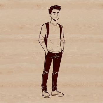 A detailed vector illustration of a man.