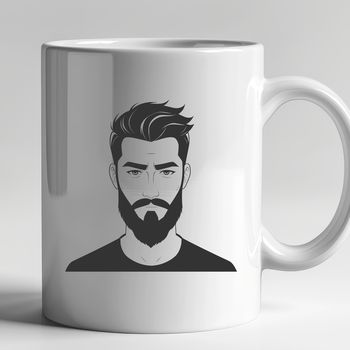An outline of a man with facial hair, designed as a scalable SVG image suitable for various digital applications.
