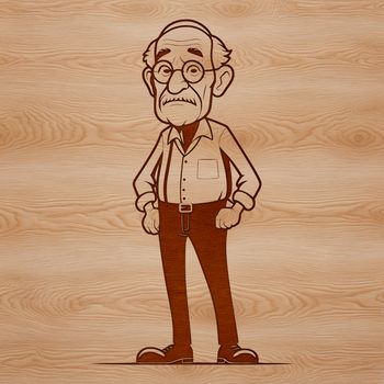 SVG illustration of a male figure with various ages and professions.