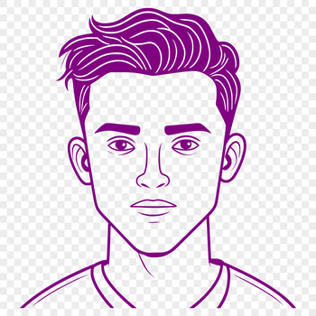 A male figure with a generic face and body, suitable for vector design and cutting machine stencils.
