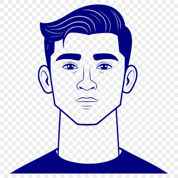 A digital illustration of a male figure created as a vector graphic.