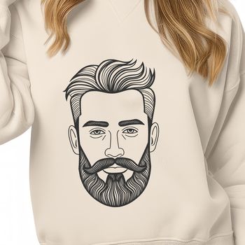 A vector illustration of a masculine figure with a beard.