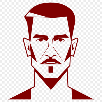 A detailed illustration of a male figure in simple vector form.