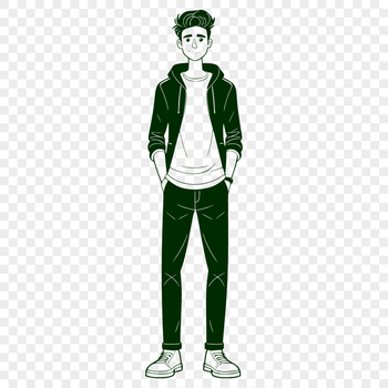 A digital representation of a man as part of a clip art collection.