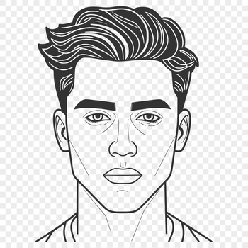 A stylized illustration of a male figure in vector format.