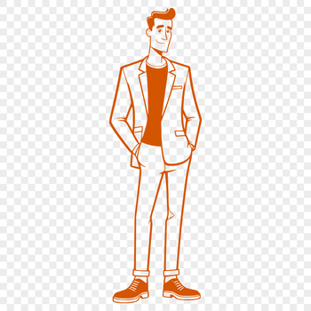 An SVG graphic representation of a person designed for cutting machines and other applications.