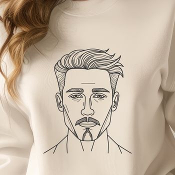 A simple line drawing of a male figure in various poses and designs suitable for cutting machine stencils.
