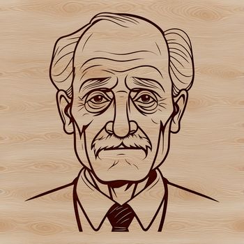 A detailed illustration of a mature male figure in various poses for graphic design projects.