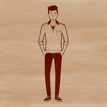 A minimalist illustration of a male figure, ideal for vector art and design.