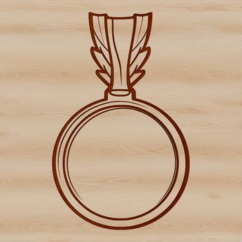 A digital representation of a medal, designed as vector art.