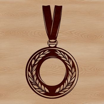 Vector illustration of a medal with a gold finish, suitable for various designs and crafts.