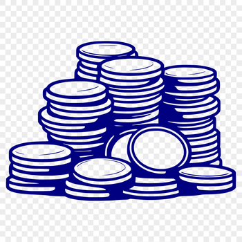 Image of a single coin with detailed design elements, suitable for use in digital art and craft projects.